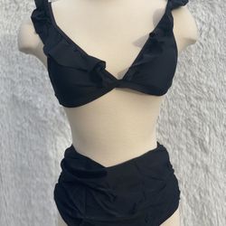 NEW- Varsdodo Bikini Set In All Black Size Xl