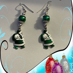 Green Santa Earrings 