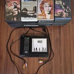 DVD Movie Bundle Lot 42 Titles Plus Sony DVD Player Remote Cables 