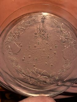 Vintage Crystal Christmas Platter 