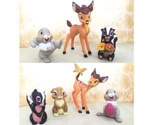 7 pcs Disney Bambi figures Christmas gift cake toppers birthday party
