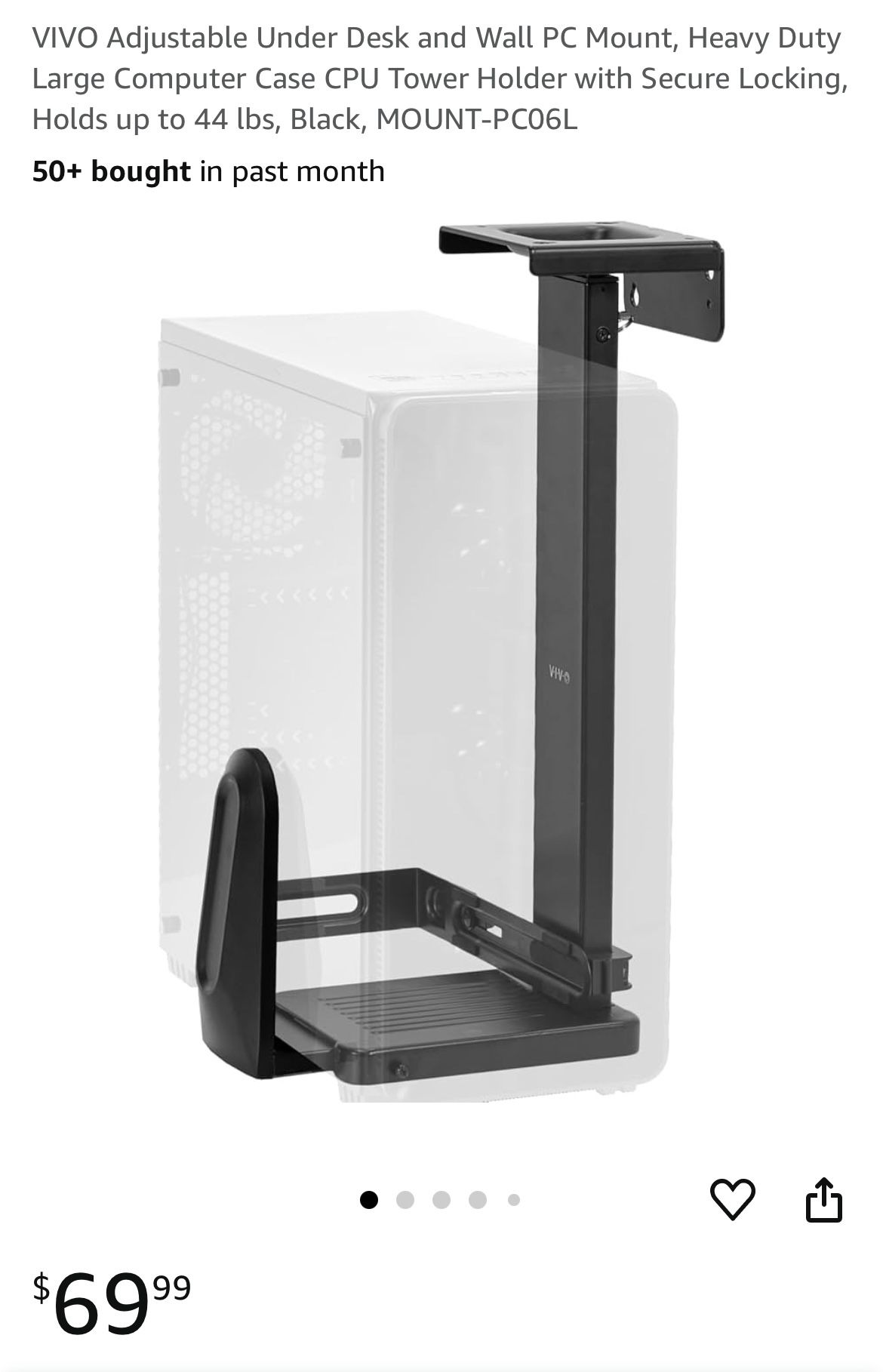 VIVO Adjustable Under Desk / Wall PC Mount