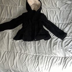 URBAN REPUBLIC Girls’ Jacket - Lightweight Fleece Coat with Sherpa Lined Hood size 5/6