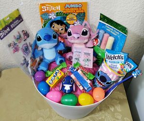STITCH AND ANGEL EASTER BASKET. ( PICK UP IN MODESTO.)