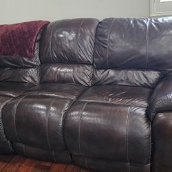 3 + 2 Reclining Sofa Set In Pure Leather