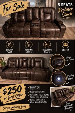 Recliner Leather Couch