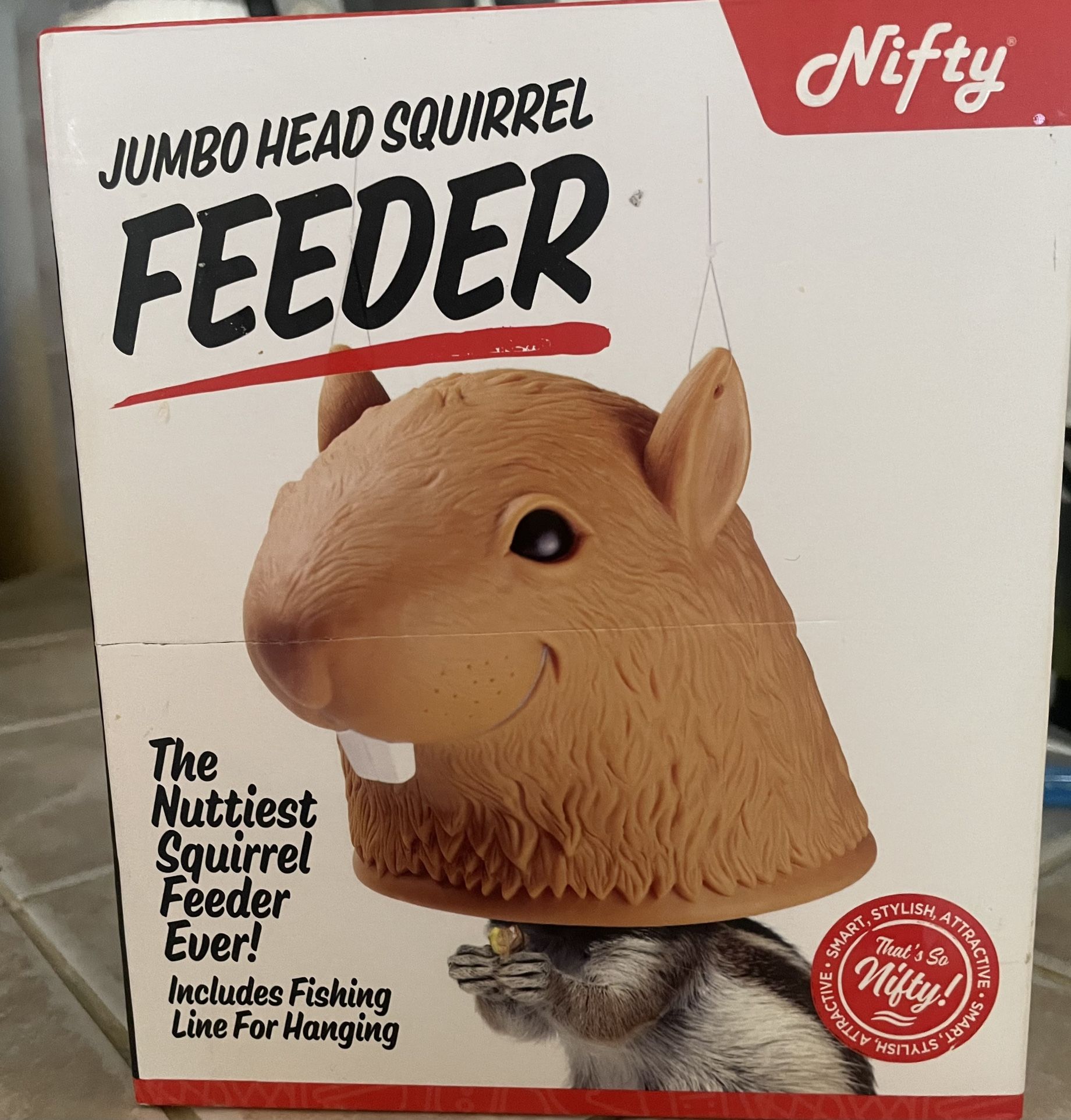 Nifty Jumbo Head Squirrel Feeder The Nuttiest Feeder Ever Novelry Gag Gift NIB