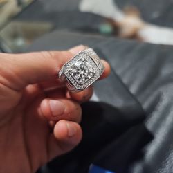 Silver And Moisonite Ring