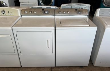 GE Washer and Dryer Set Electric White Large Capacity