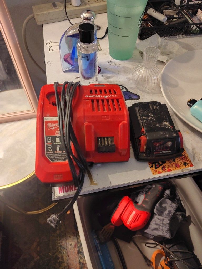 Milwaukee Dual Charger And M18 Battery
