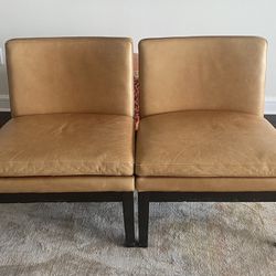 Pair West Elm Armless Chairs