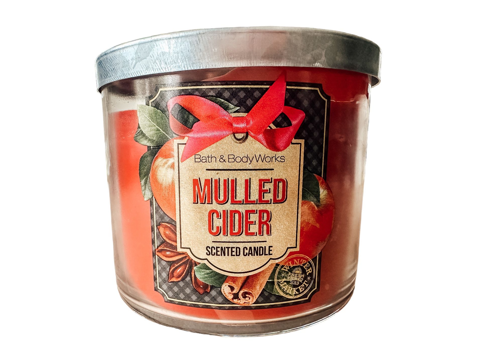 Bath Body Works MULLED CIDER Candle Glass Jar 3 Wick 80% Full Apple Fall Autumn Scented