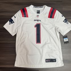 Nike New England Patriots Cam Newton #1 NFL On Field Away Jersey Men’s M NWT  100% authentic. Brand new with tags. MSRP $100.  This Nike New England P