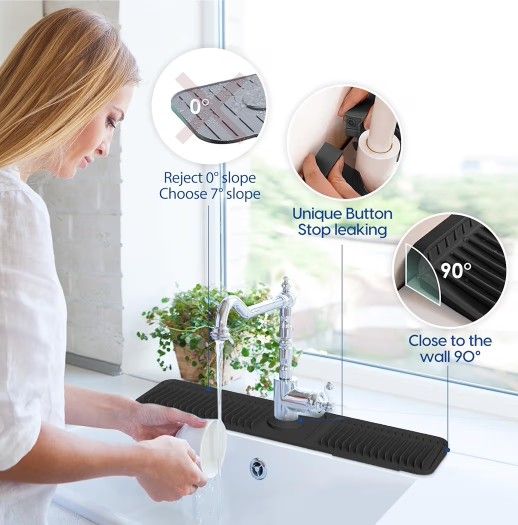 Kitchen sink drain mat