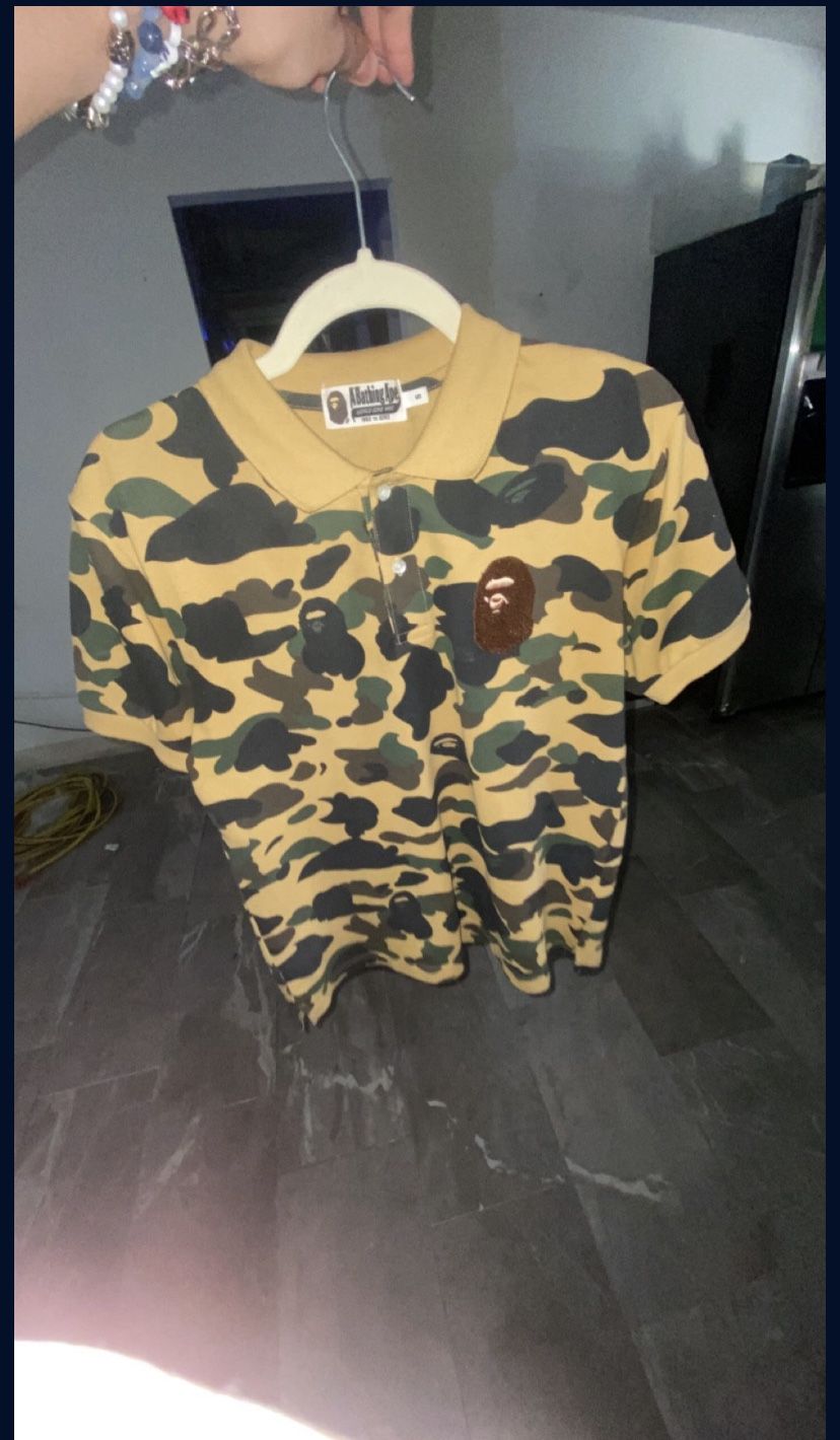 A Bathing Ape camo shirt / polo