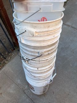 Lots of Plastic Buckets