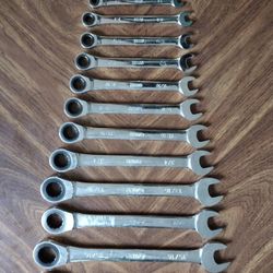 QUINN 100 Tooth SAE Ratcheting Combination Wrench Set, Standard 