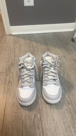 Nike Dunk Highs in Triple White, 6y