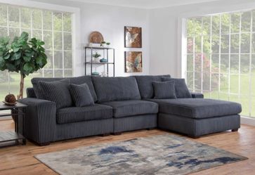 Comfy 3PC Plush Reversible Sectional