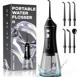 Water Flosser for Teeth Cleaning and Flossing, 5 Modes Rechargeable Cordless Oral Irrigator 320ml Water Tank Teeth Cleaner, IPX7 Waterproof Portable