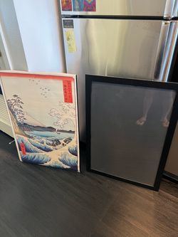 2 large black poster frames