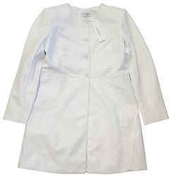 Calvin Klein Faux Poly Leather White Jacket Blazer Suit Size 14 NWT