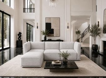 Sectional sofa  brand new ,  couch ,Modular Velvet Sofa Set with Ottoman, Modern Split (light gray ) I-15