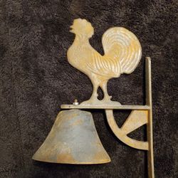 Rooster Bell- Cast Iron Farmhouse Country Rustic Weathered 