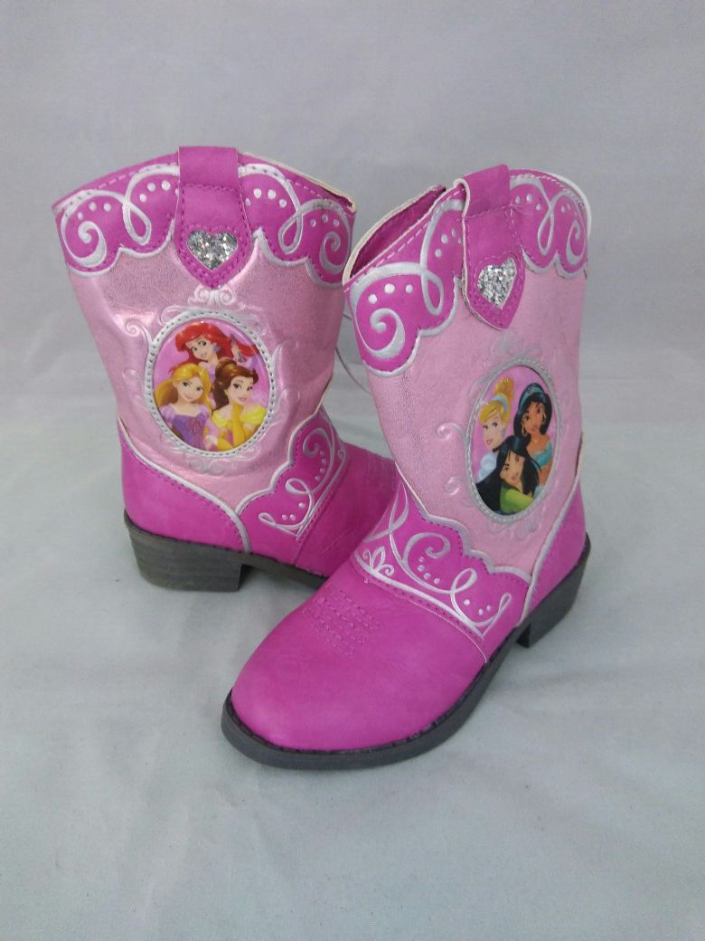 Disney princess pink Toddler cowboy boots size 6