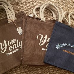 10 Pc Jute Tote Bags