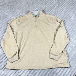 Ben Hogan Golf Pullover Quarter Zip Khaki Tan size XL w/ pockets 