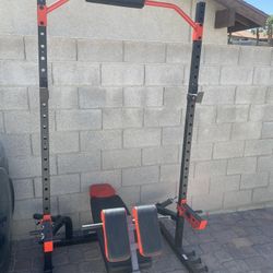 Weight Squat Rack And Bench   Barely Used