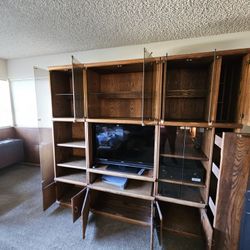 Oak Entertainment Center With TV