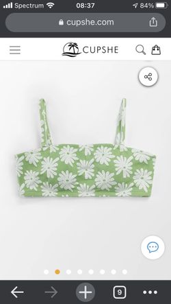 Green Flower Bandeau Bikini Top