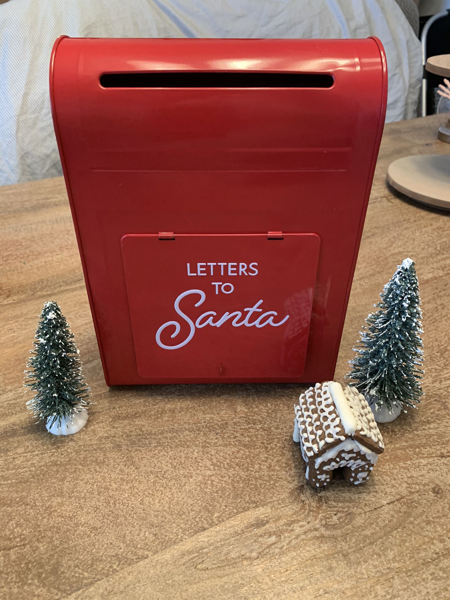 Red Metal Santa Mailbox
