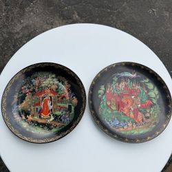 Vintage Russian Fairy Tale Collector Plates 1988 – Palekh Style