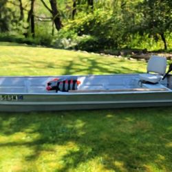 14' Aluminum Jon Boat With 50lb Thrust Electric Motor 