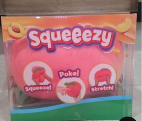 New Squeeezy Pink Peach Squishy Toy - Squeeze, Poke & Stretch