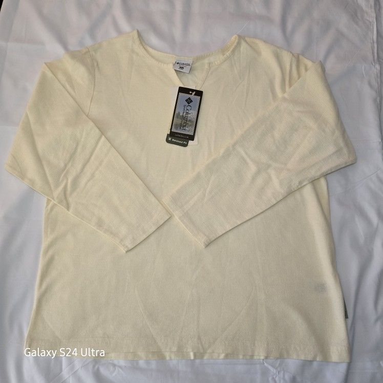 Columbia Relaxed Fit Long Sleeve Size XL Ivory New W/defects