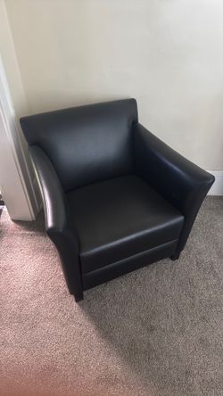 Black Pleather Office Couch Seat