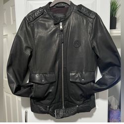 AllSaints Leather Bomber Jacket Size S