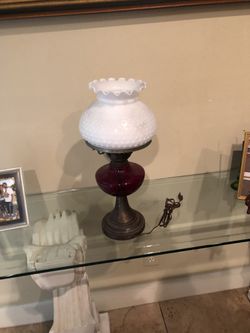 Authentic Antique Ruby Glass Lamp