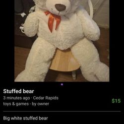 Big stuffed white bear