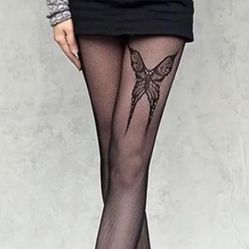 Women'S Butterfly Emo Fishnet Tights, Gothic  Punk  Lolita Witch Goddess Hollow Out , Women's Stockings & Hosiery , clothing clothes yoga pants 