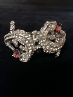 Mid Century Rhinestone Reptile Bracelet