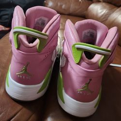 Air Jordan Pink White Shoes Green