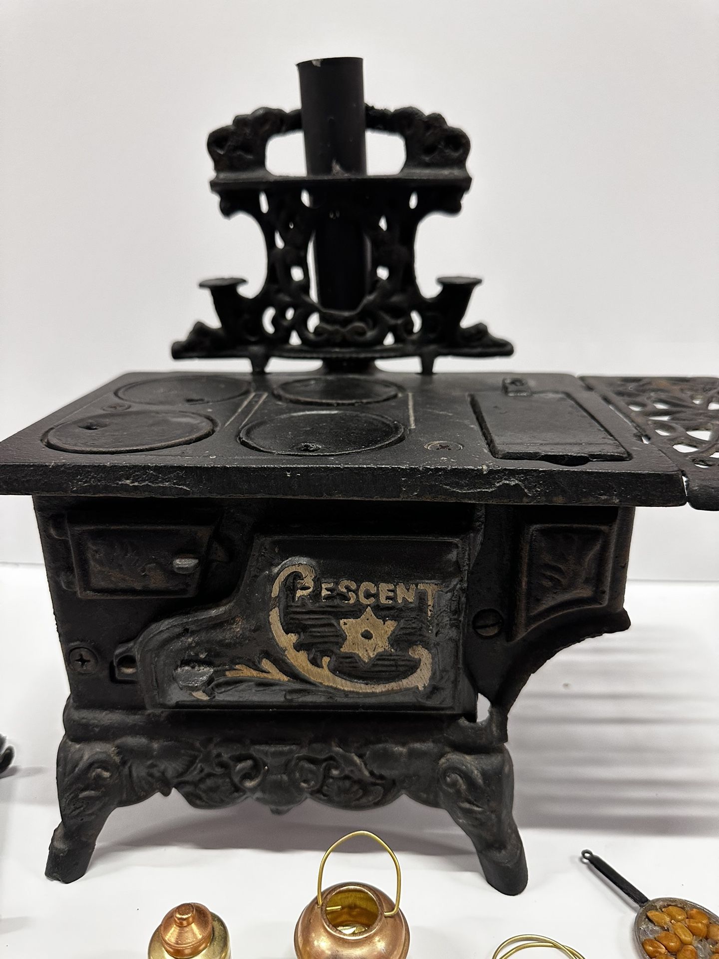 Vintage Crescent Mini Cast Iron Stove