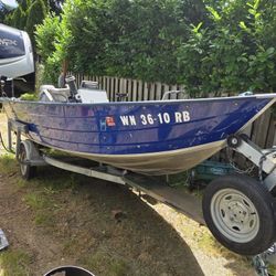 14 Ft All Aluminum Fishing Boat And Trailer 
