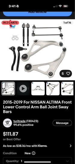 Nissan altima 2019 sl control arm  parts from ebay