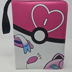 Pokemon TCG Pink White Sylveon Zip Up 55 pages Holds 440 Card Binder TCGAMES